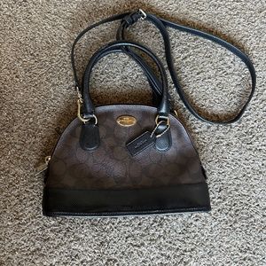 Brown & Black Coach Cross Body Bag